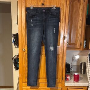 Democracy Dark Blue Distressed Skinny Jeans